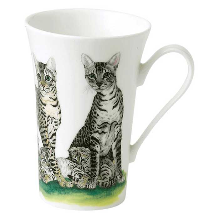 pouch skelet Demokratisk parti Krus med mønstrede tabby katte, kaffe og te krus med katte 0,40 ltr