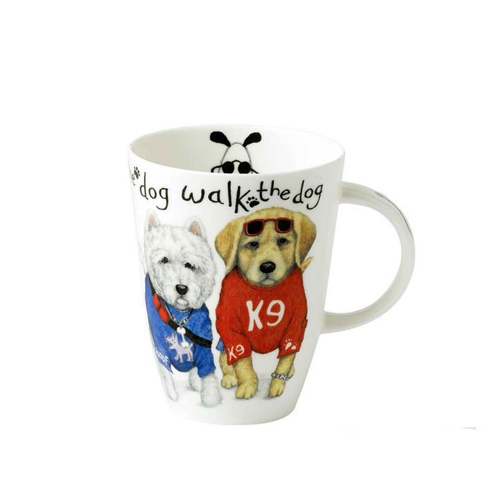 Krus med Hunde Animal Fashion Dog Louise, stor kaffe og te 0,4ltr